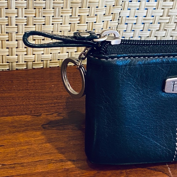 VTG 1990s Fossil Black Leather Key Ring Zippered Wallet - Picture 6 of 13